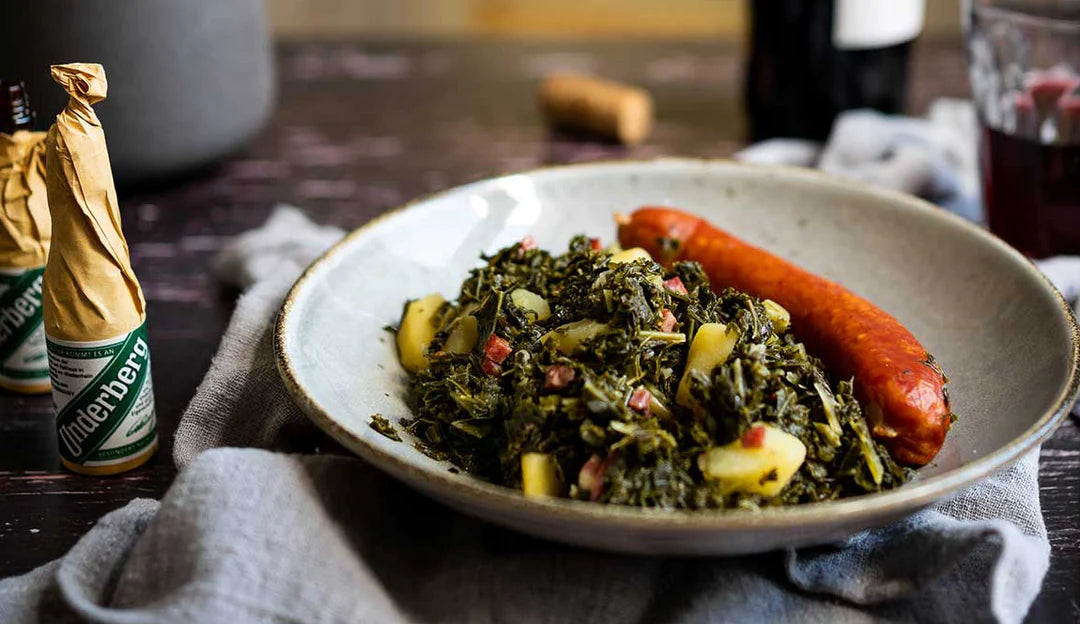 UNDERBERG KALE STEW WITH SMOKED SAUSAGES