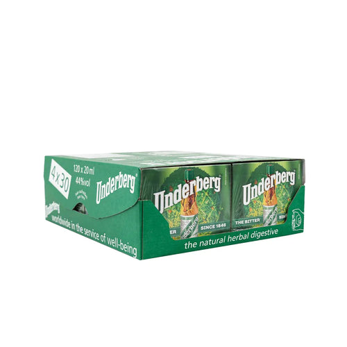 A case of 4 Underberg 30-packs
